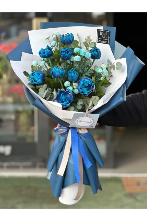 Mavi Gül Buketi