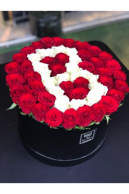 B Harfli Kırmızı Gül Kutusu