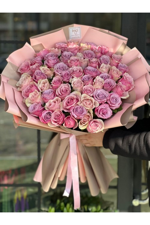 İthal Lila Gül Buketi