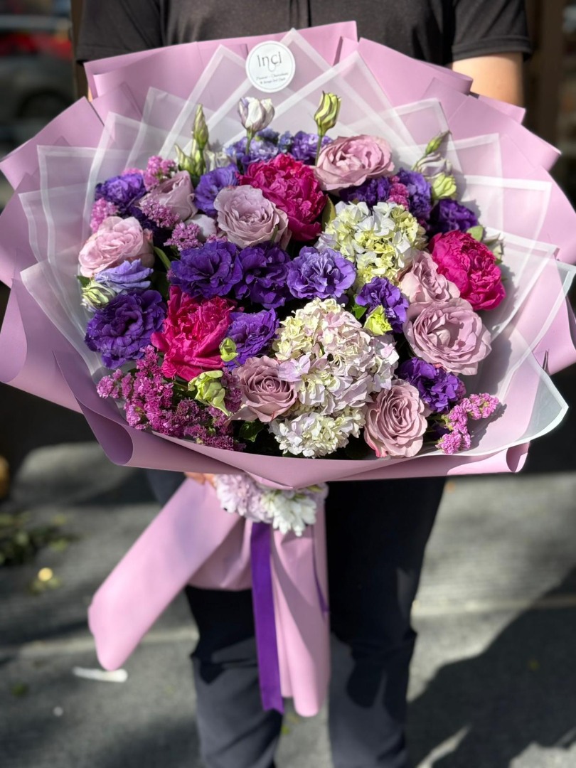 Mor ve Pembe Karışık Buket
